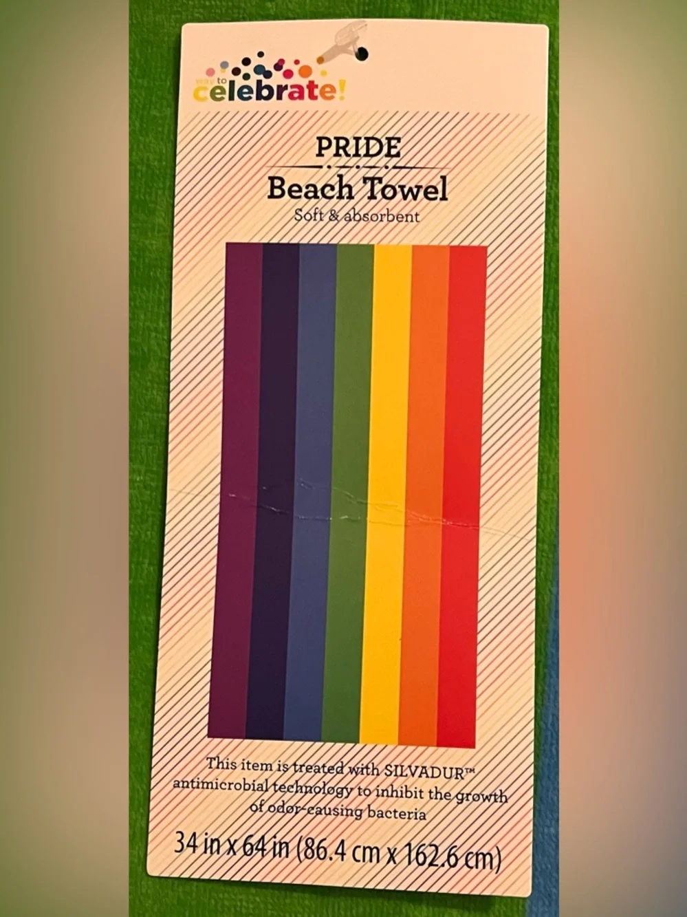 Colorful Rainbow Striped Beach Towel